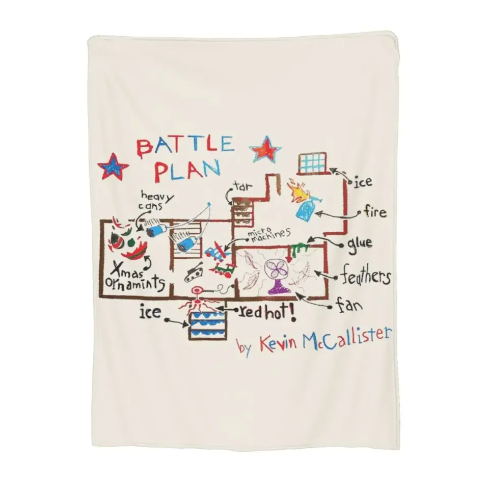 Home Alone Movie Battle Plan Blanket Fleece All Season Multi-function Ultra-Soft Throw Blankets for Sofa Car Bedspread