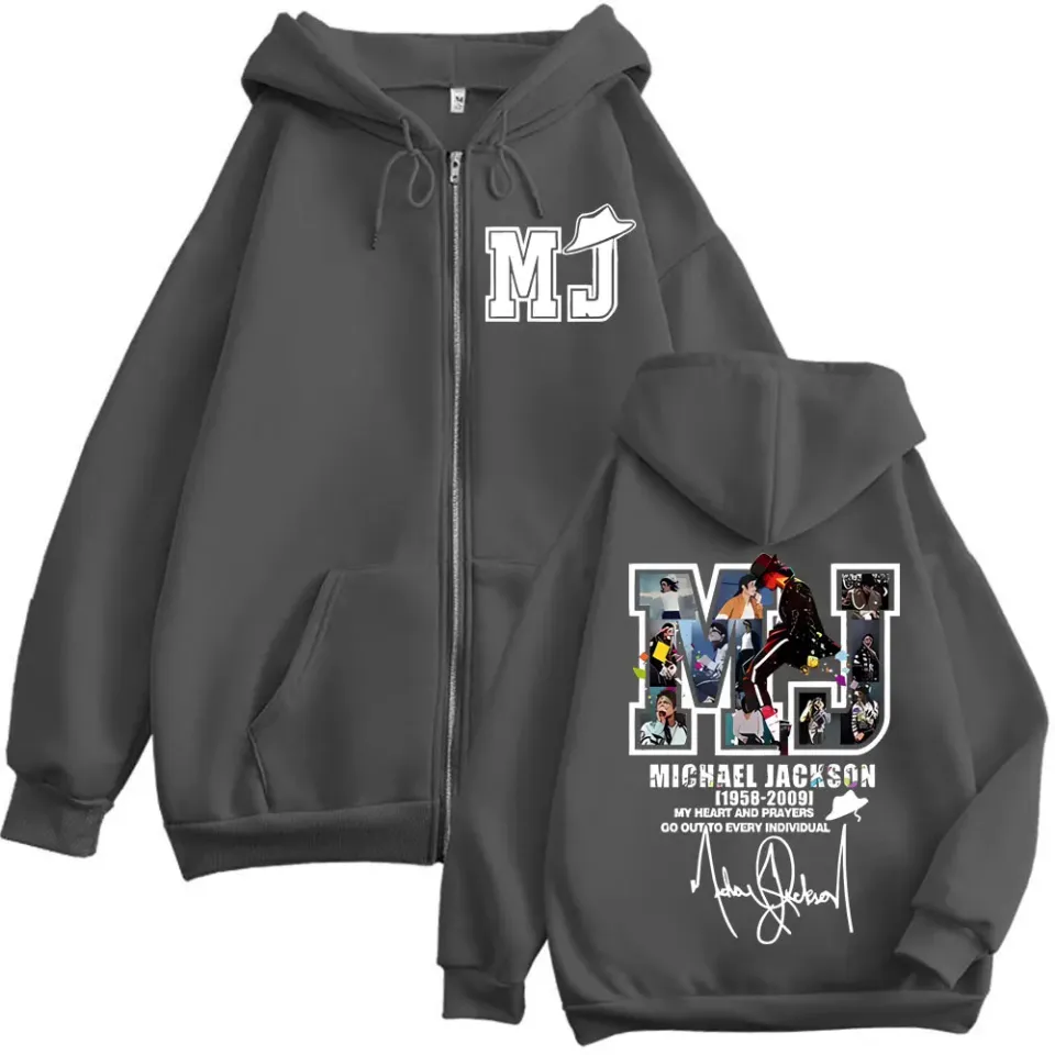 Limited Michael Jackson Merch Zipper Hoodies Punk Rock Hip Hop Zip Up Hooded Sweatshirt Men Women Fashion Casual Loose Pullovers