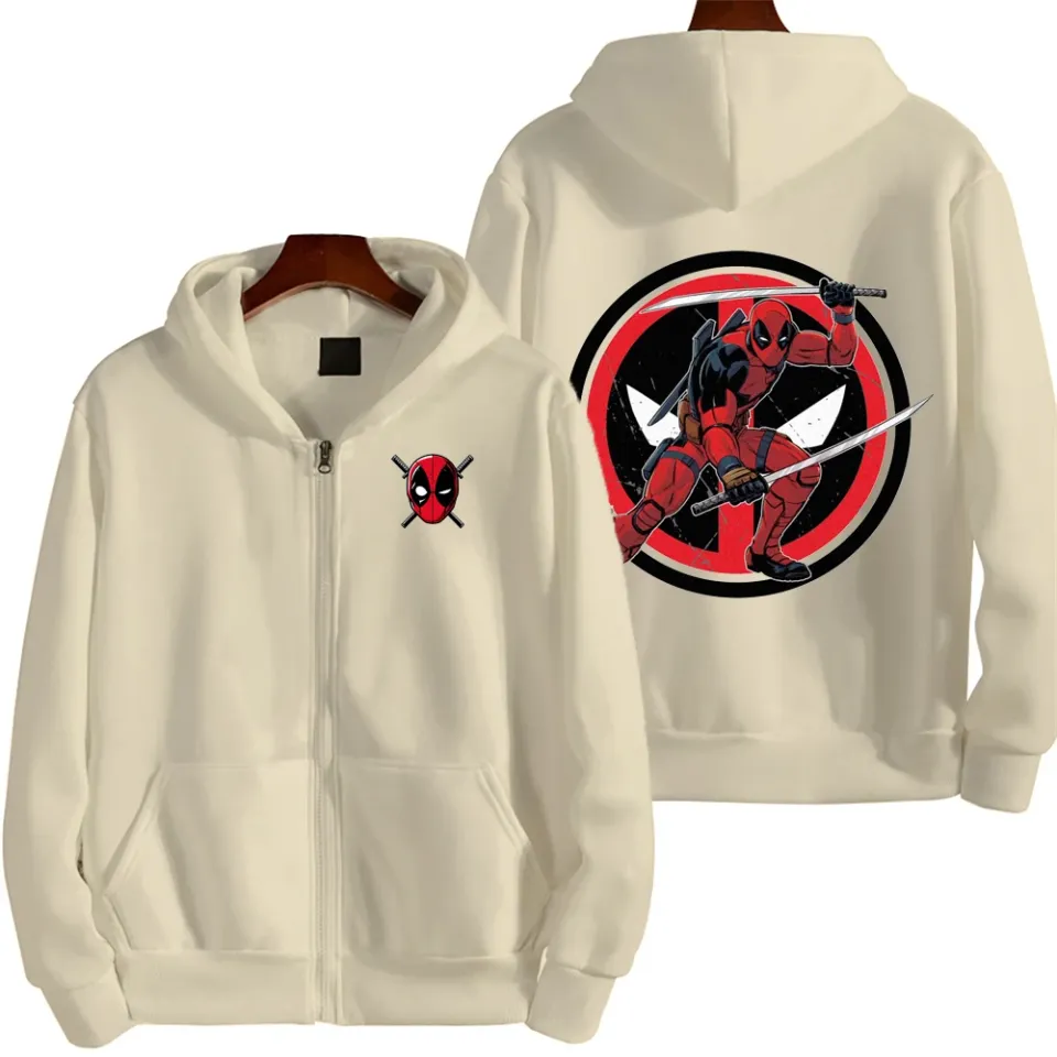Deadpool Marvel Spring and Autumn New Men's Zipper Hoodie