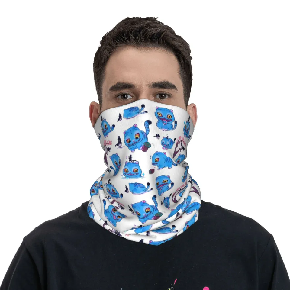 KPOP Demon Hunters Blue Tiger Face Mask Scarf