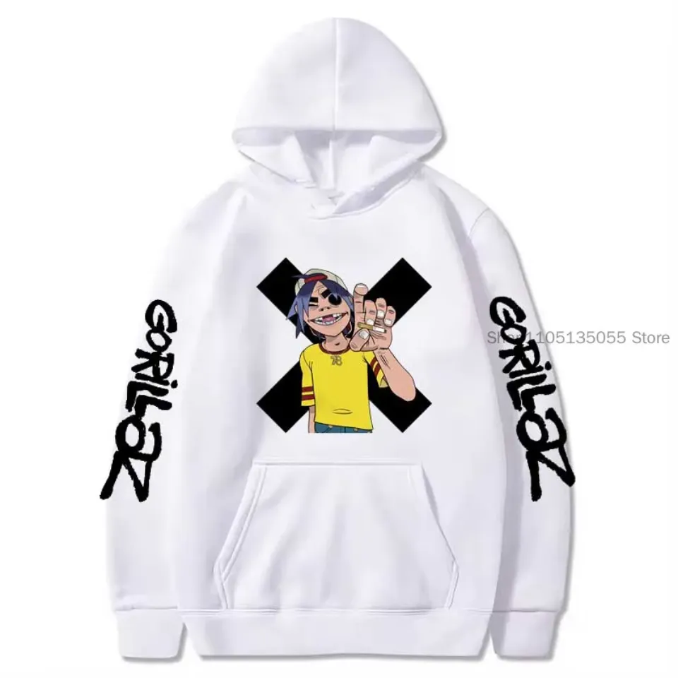 Gorillaz Hoodie Sweatshirt Oversized Hoodies Hip Hop Hoody Unisex Coats Fleece Warm Pullovers Sudader for Autumn and Winter