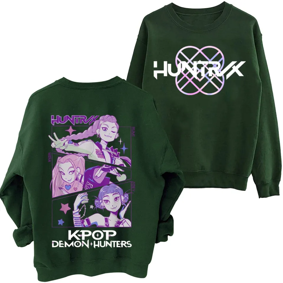 Anime K-Pop Demon Hunters Oversized Round Neck Sweatshirt