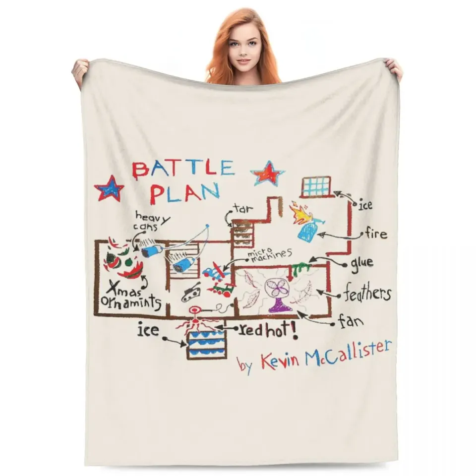 Home Alone Movie Battle Plan Blanket Fleece All Season Multi-function Ultra-Soft Throw Blankets for Sofa Car Bedspread