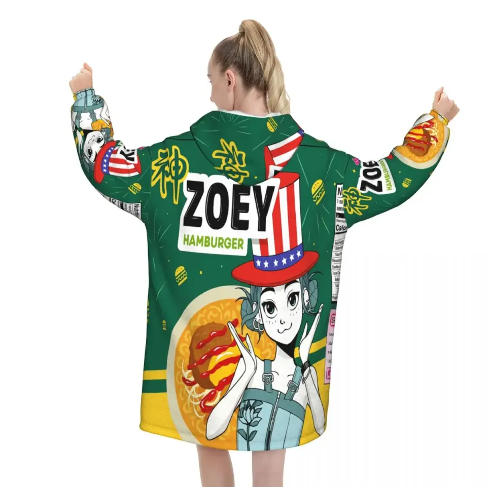 Kpop Demon Hunters Ramen Zoey Blanket Hoodie