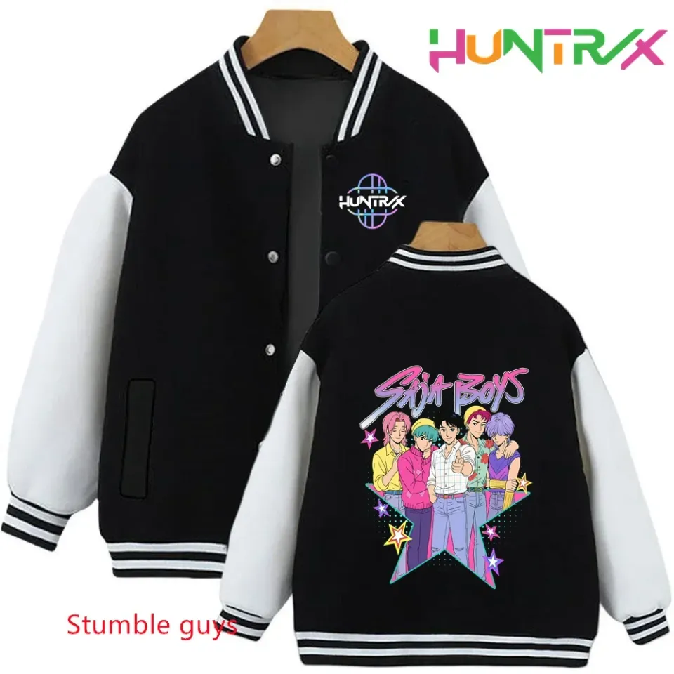 Anime Autumn Winter Kids Kpop Demon Hunters Cartoon Baseball Uniform Jacket Coat Sweatshirts Boys Girls Clothes