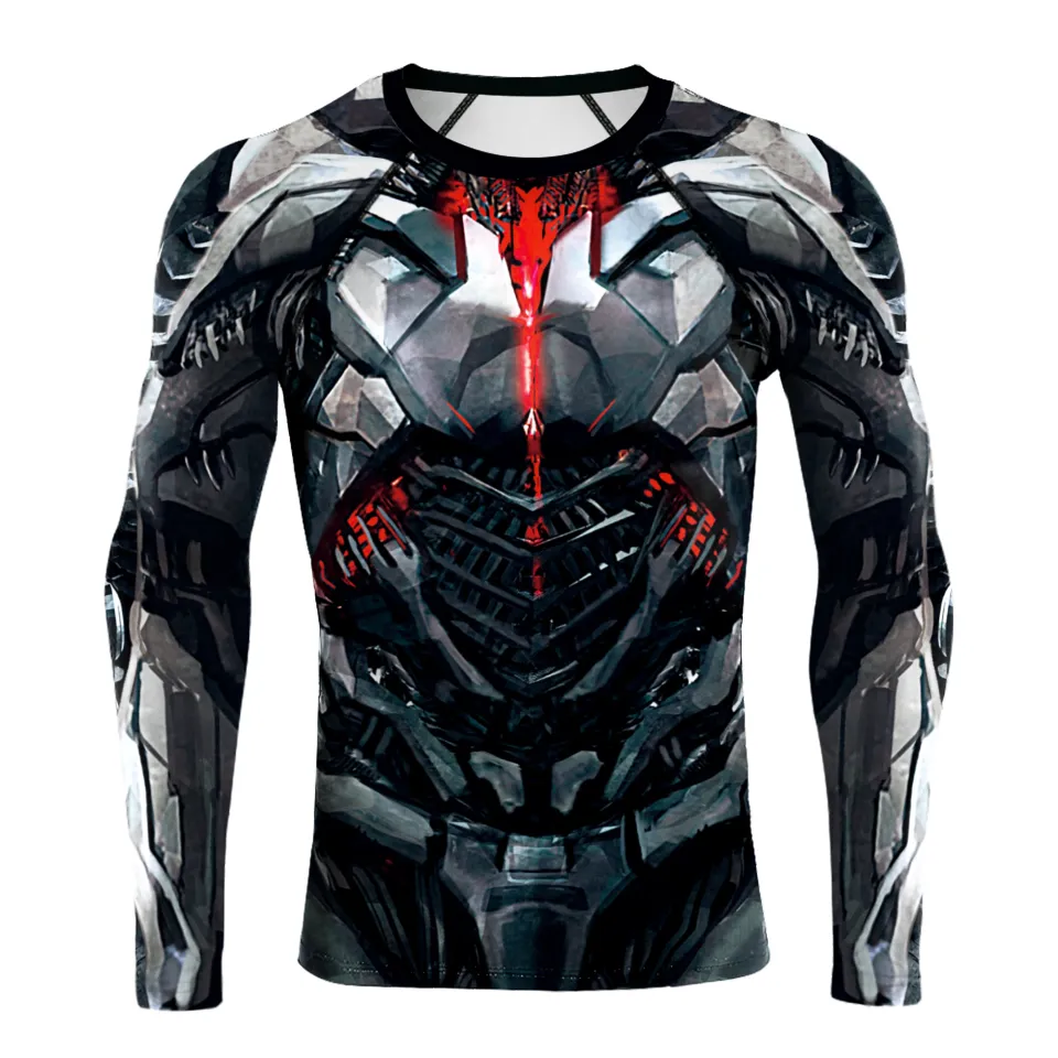 Spider Comics Shirt Men Superhero Armor 3D Printed Clothing Long Sleeve Tops Quick Drying Elastic Sport Compression Shirt