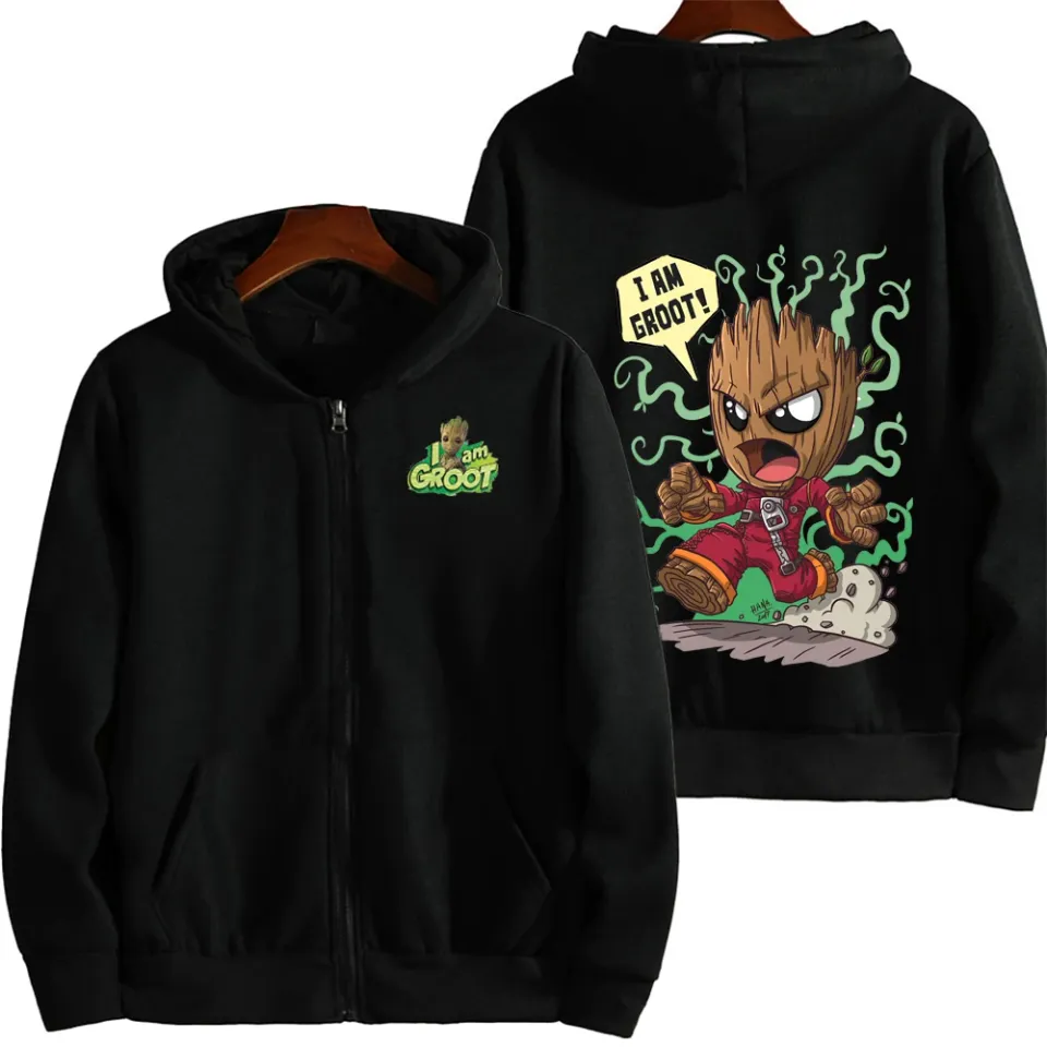 I Am Groot Men Zip Up Hoodie