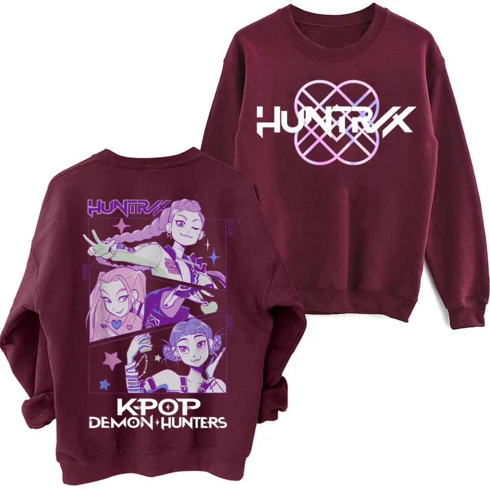Anime K-Pop Demon Hunters Oversized Round Neck Sweatshirt
