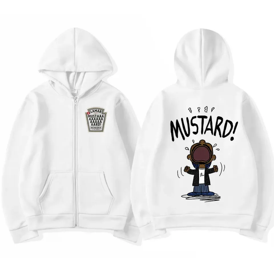 Rapper Kendrick Lamar Mustard Double Sided Zip Hoodie
