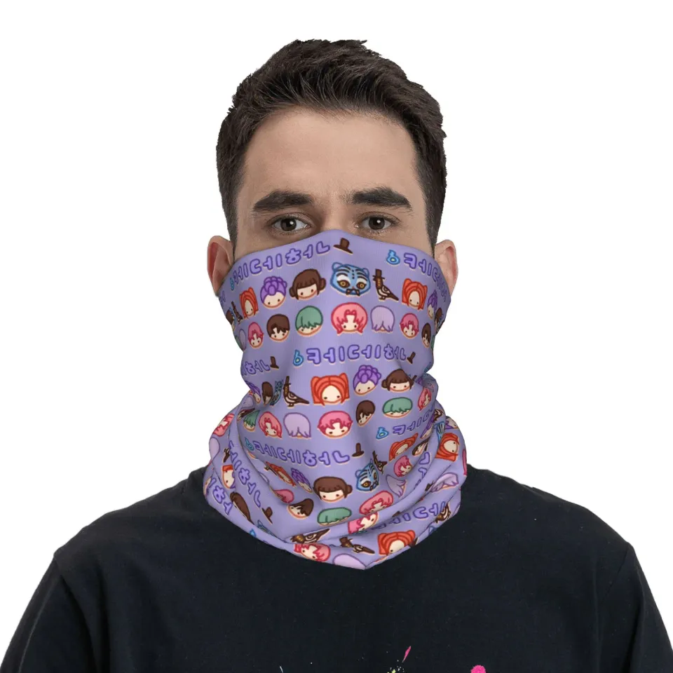 Cute Kpop Demon Hunters Face Mask Scarf