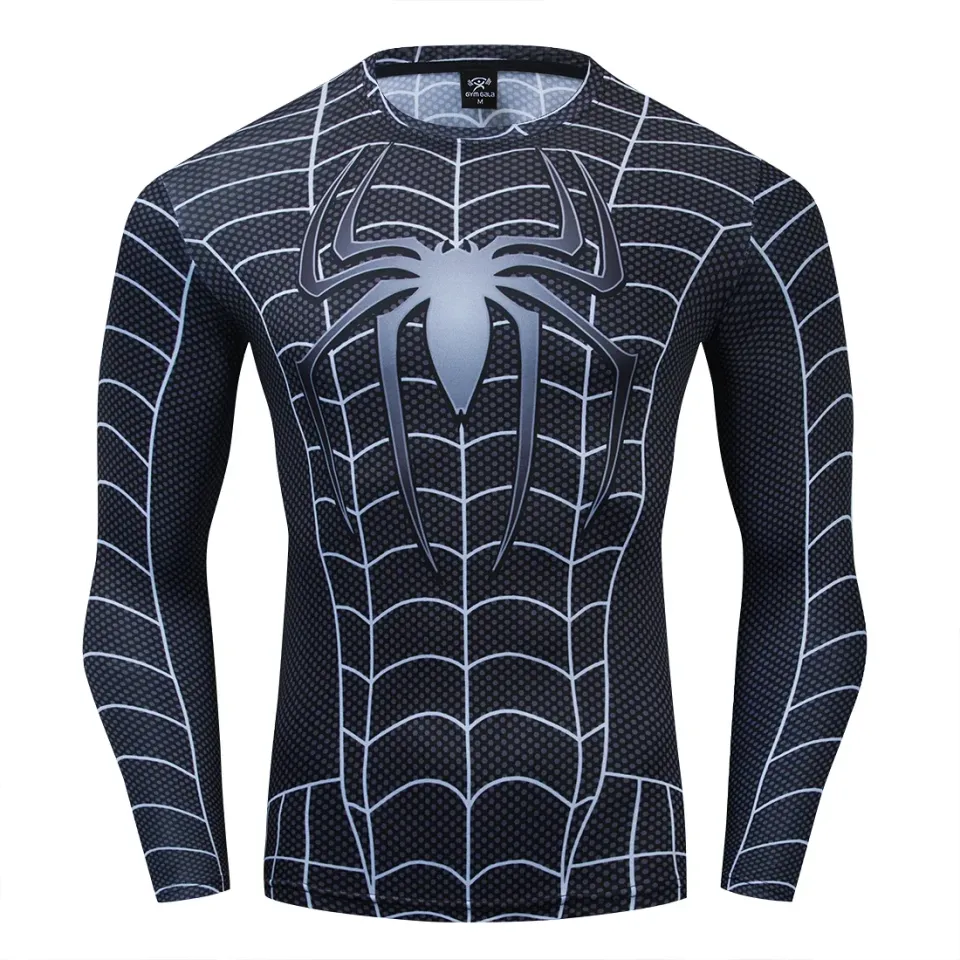 Men's Compression Shirts Superhero Longs Sleeve Workout Gym T-Shirt Running Tops Cool Dry Sports Base Layer Athletic Undershirts
