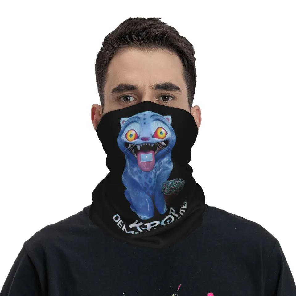 Derpy Blue Tiger Face Mask Scarf