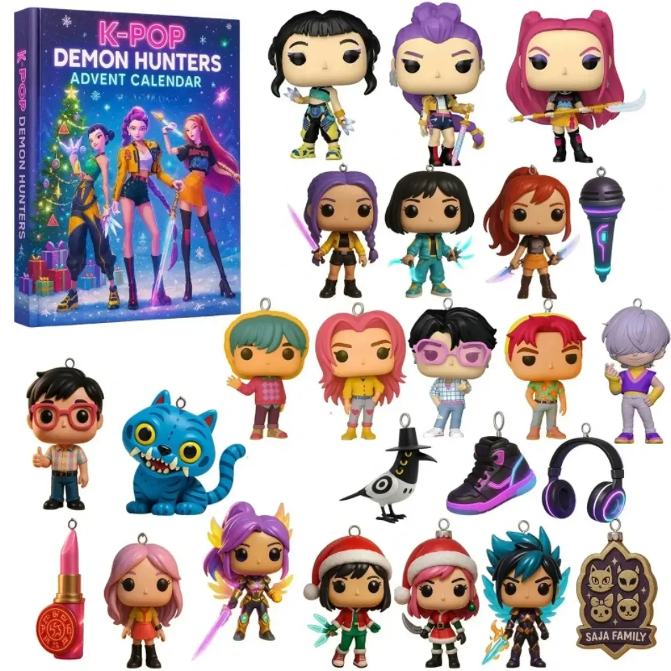 Christmas K-pop Demon Hunting 24pc Advent Calendar Surprise Blind Box K pop Dolls Halloween Boxes Figure Gifts Kid Toys
