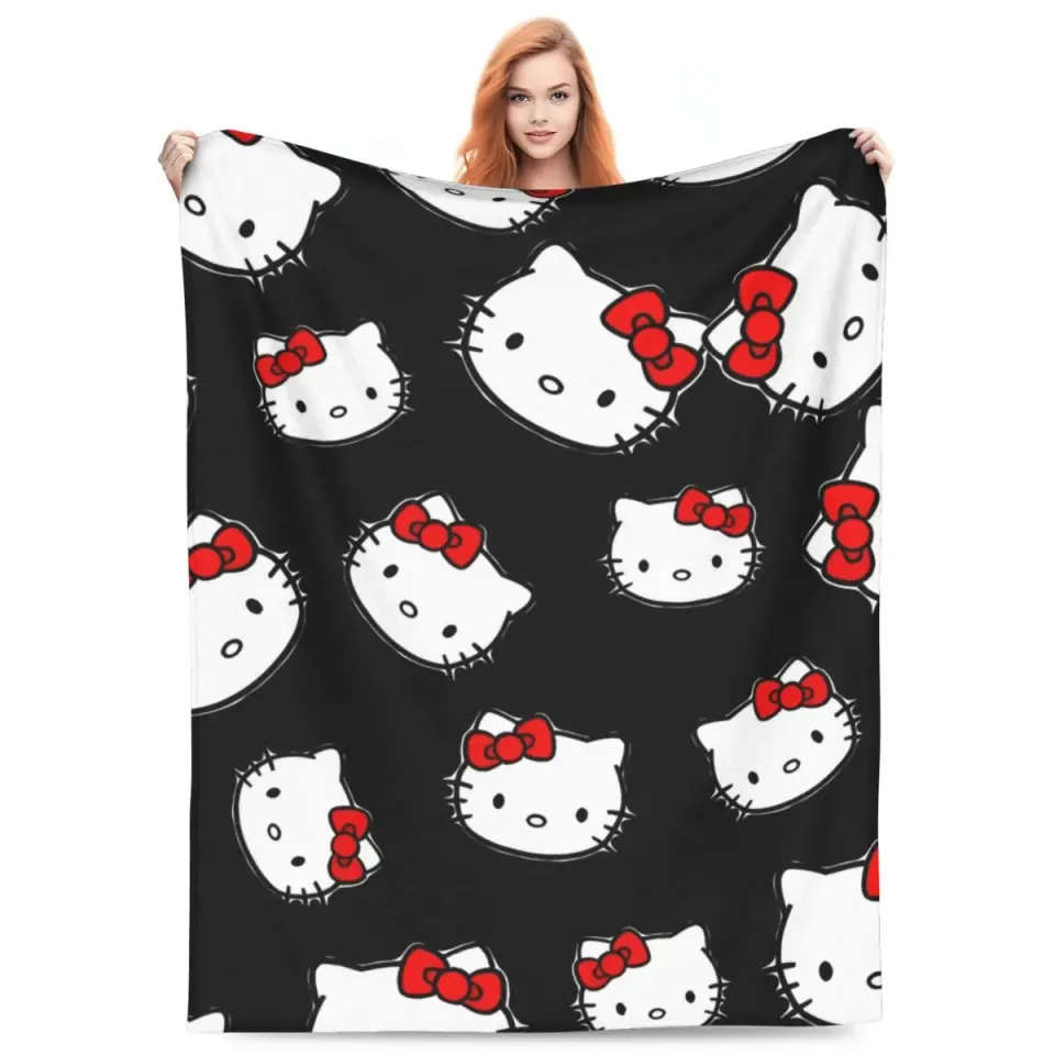 Hello Kitty Head Fleece Blanket