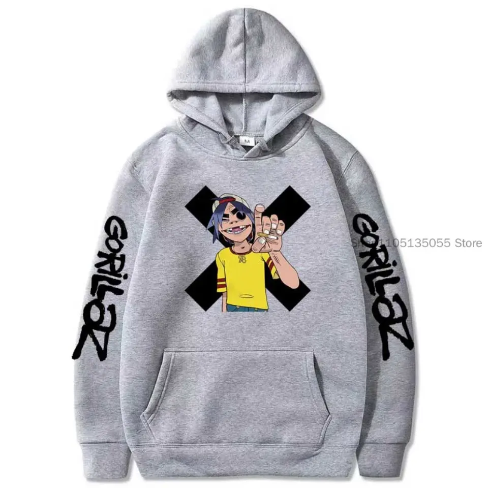 Gorillaz Hoodie Sweatshirt Oversized Hoodies Hip Hop Hoody Unisex Coats Fleece Warm Pullovers Sudader for Autumn and Winter