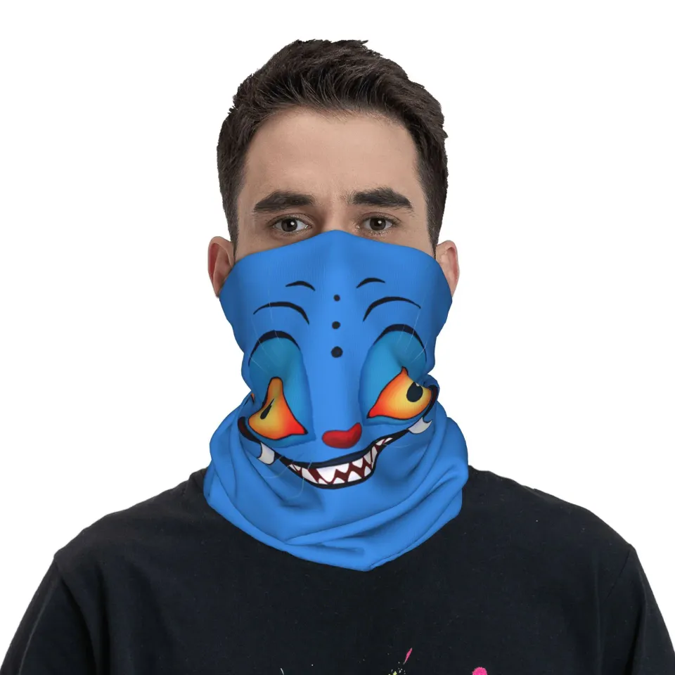 Kpop Demon Hunters Blue Tiger Face Mask Scarf