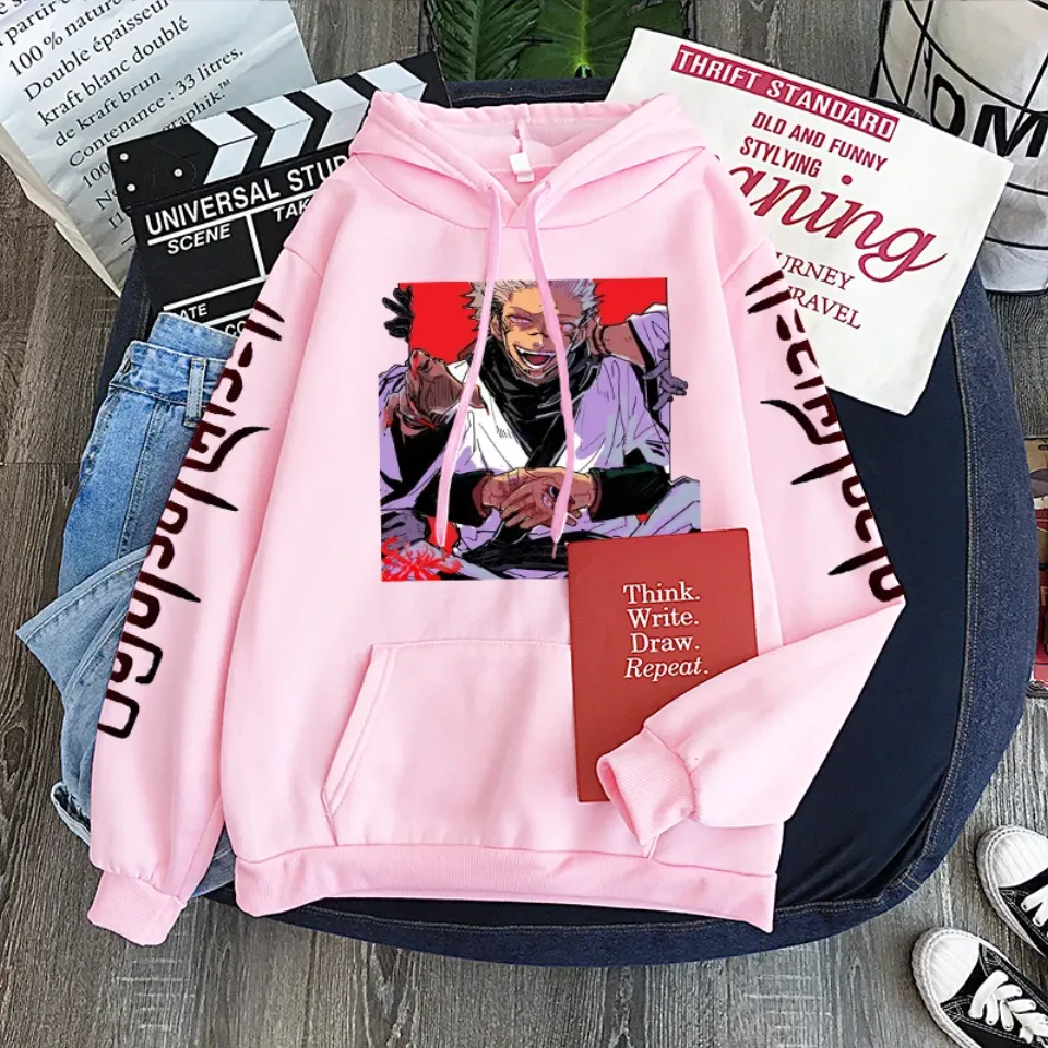 Anime Jujutsu Satoru Choso Yuji Itadori Manga Hoodies Sweatshirts Women Harajuku Cartoon Clothing Winter Warm Hoodies