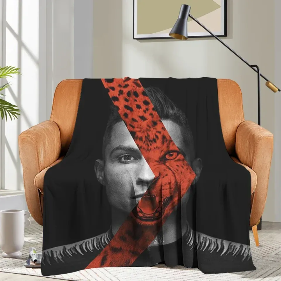 Custom Blanket Sofa Ronaldo CR7 Bed Camping Nap Fluffy Soft Blankets for Winter Warm King Size Microfiber Bedding