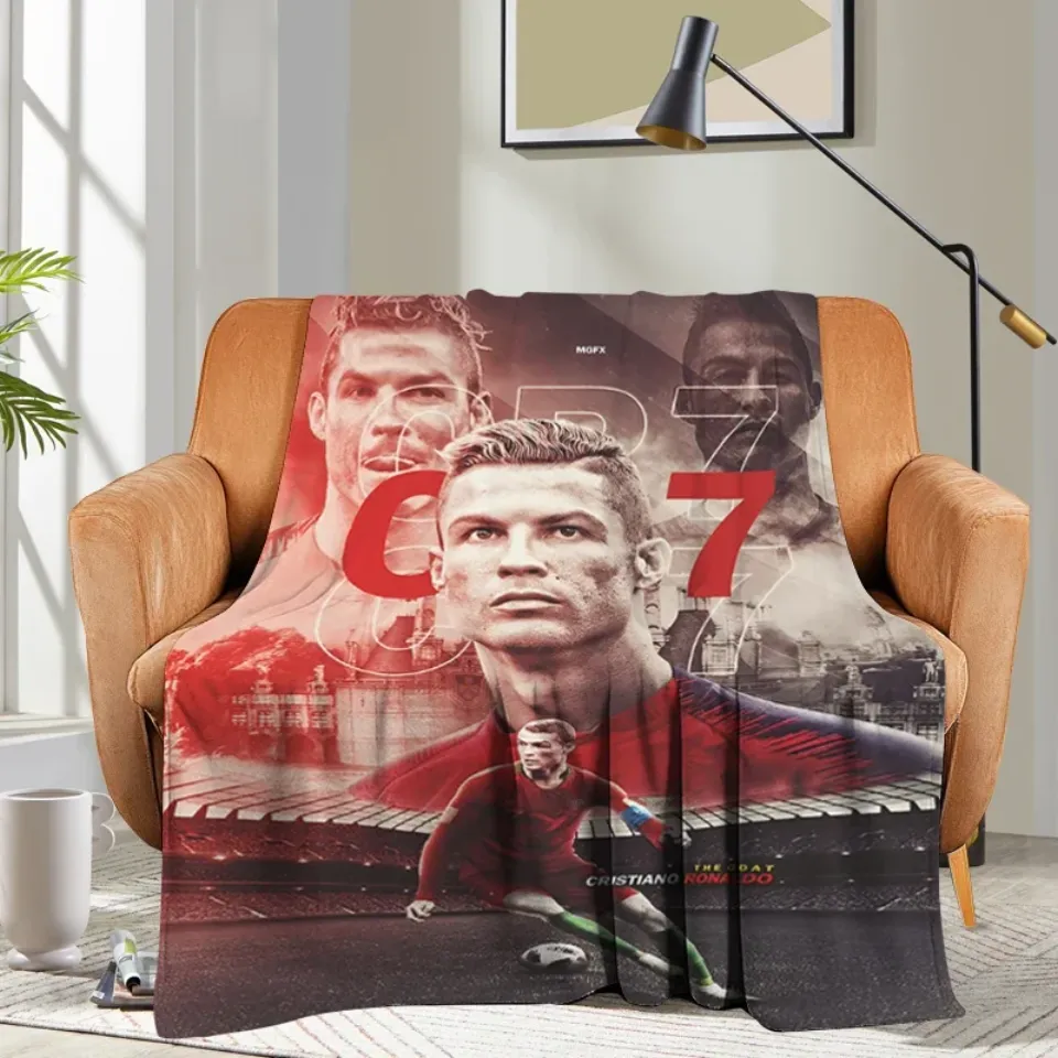 Custom Blanket Sofa Ronaldo CR7 Bed Camping Nap Fluffy Soft Blankets for Winter Warm King Size Microfiber Bedding