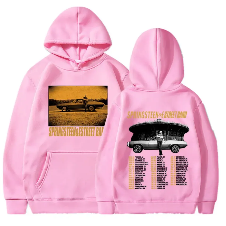 Bruce Springsteen and E Street 2024 Tour Hoodies, Men Women Fashion Hip Hop Casual Loose Oversized Pullover Fans Gift