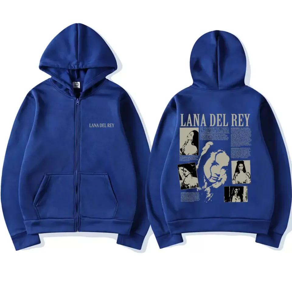 Singer Lana Del Rey Music Album Did You Know That There's A Tunnel Under Ocean Blvd Zipper Hoodie Men Women Loose Zip Up Jacket
