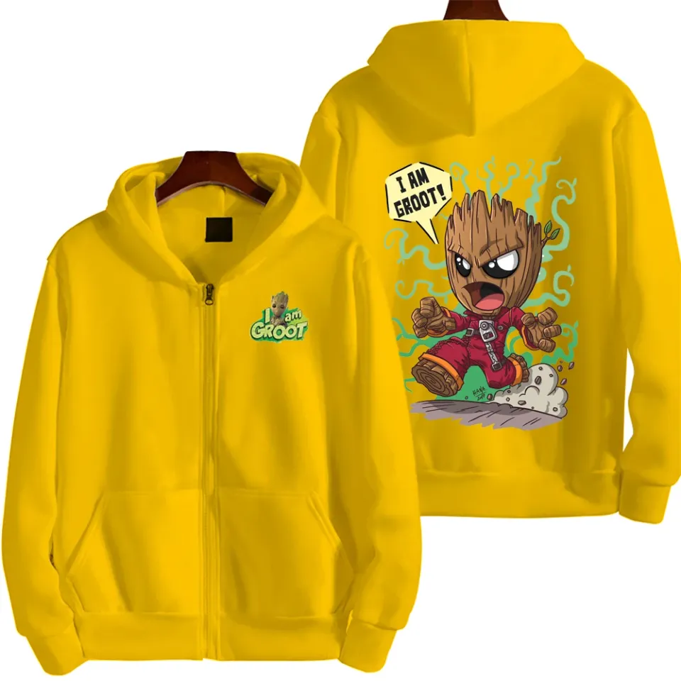 I Am Groot Men Zip Up Hoodie