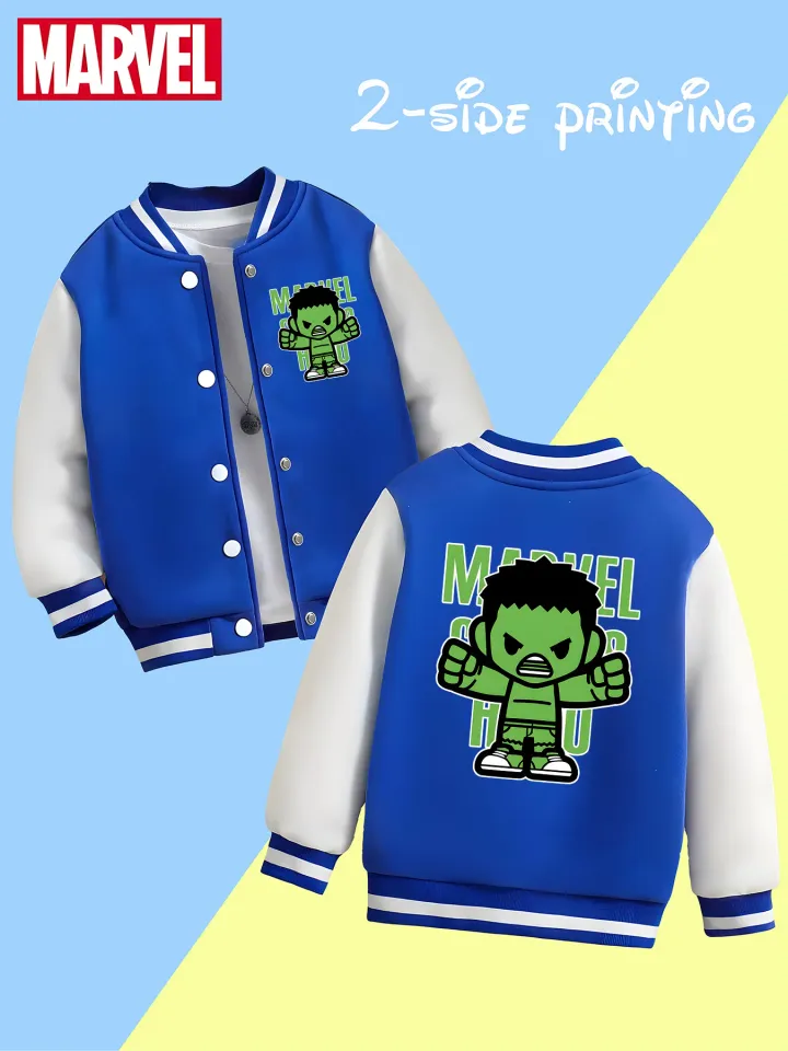 Marvel Boys' Baseball Jacket - Cute Hulk double-sided pattern, soft fabric