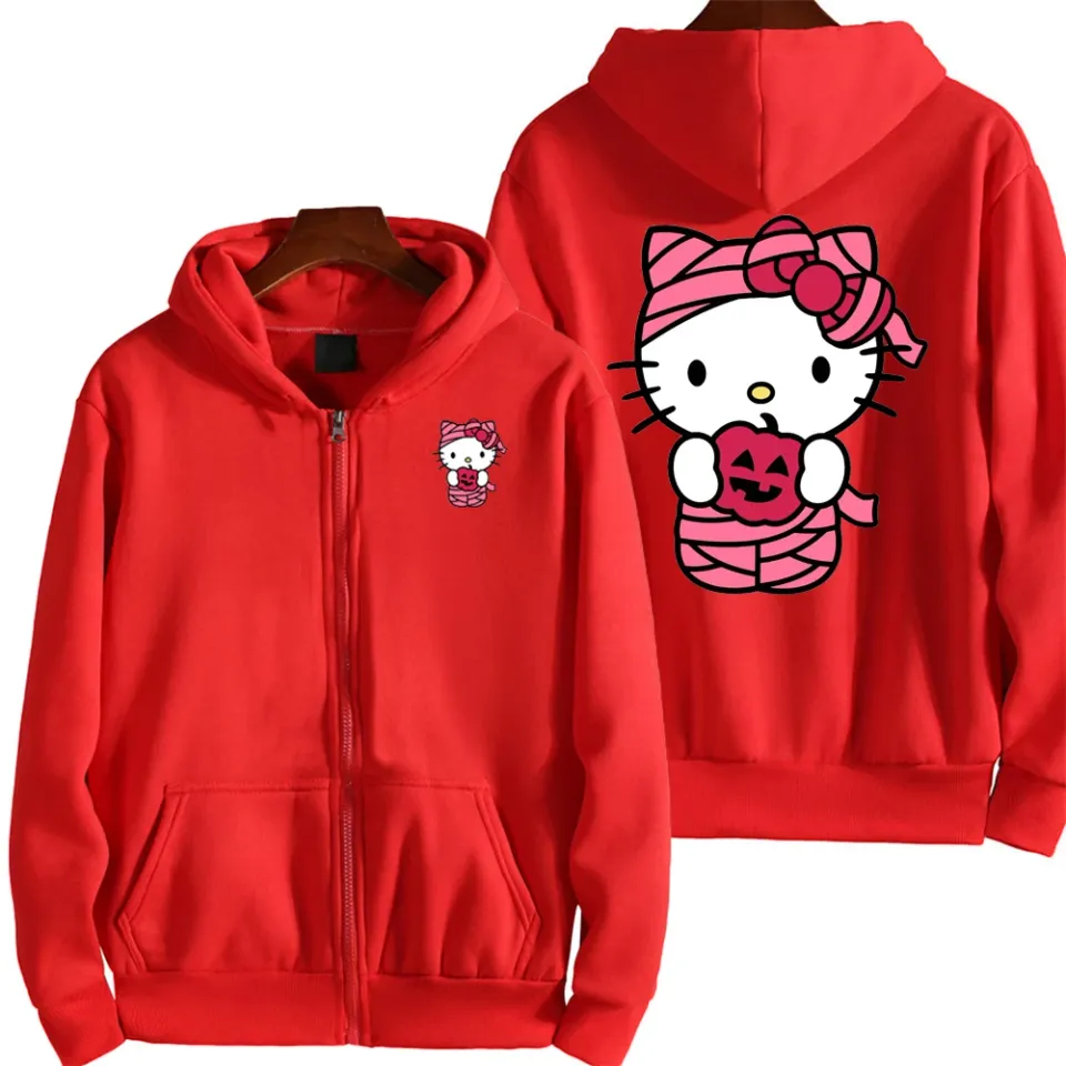 Men Christmas Hello Kitty Cartoon Hoodie