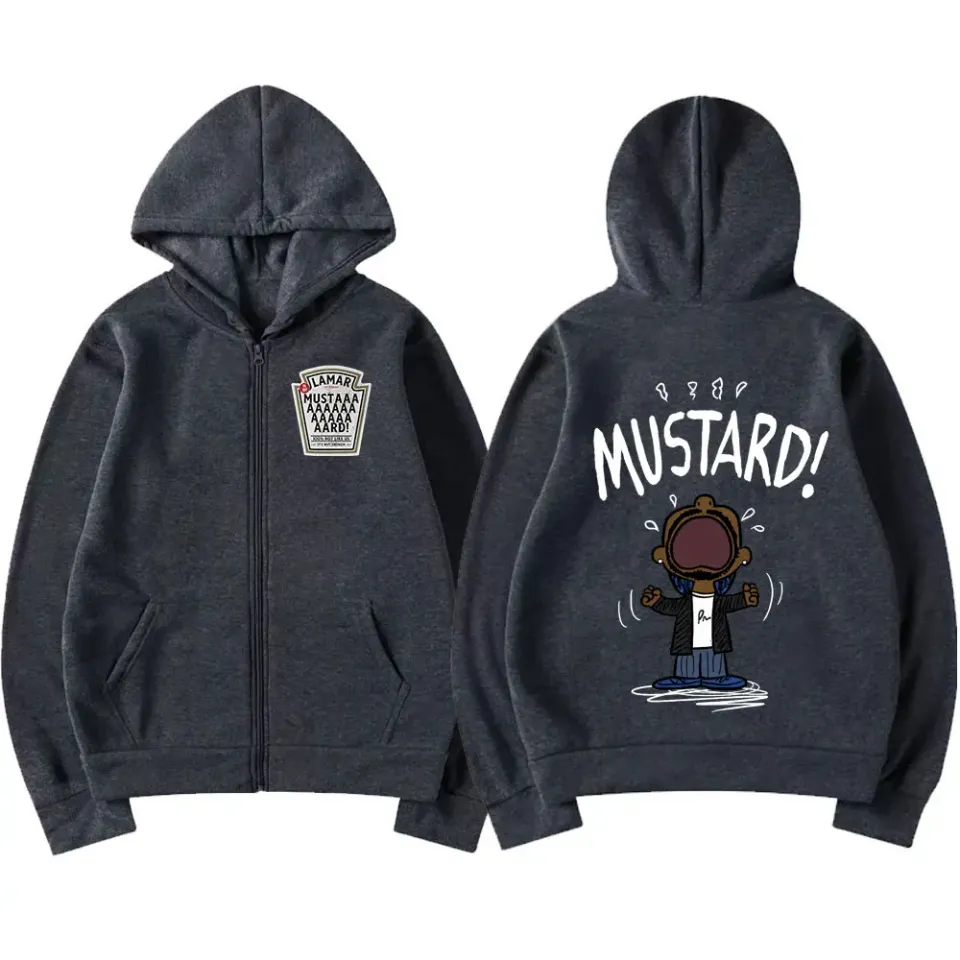 Rapper Kendrick Lamar Mustard Double Sided Zip Hoodie