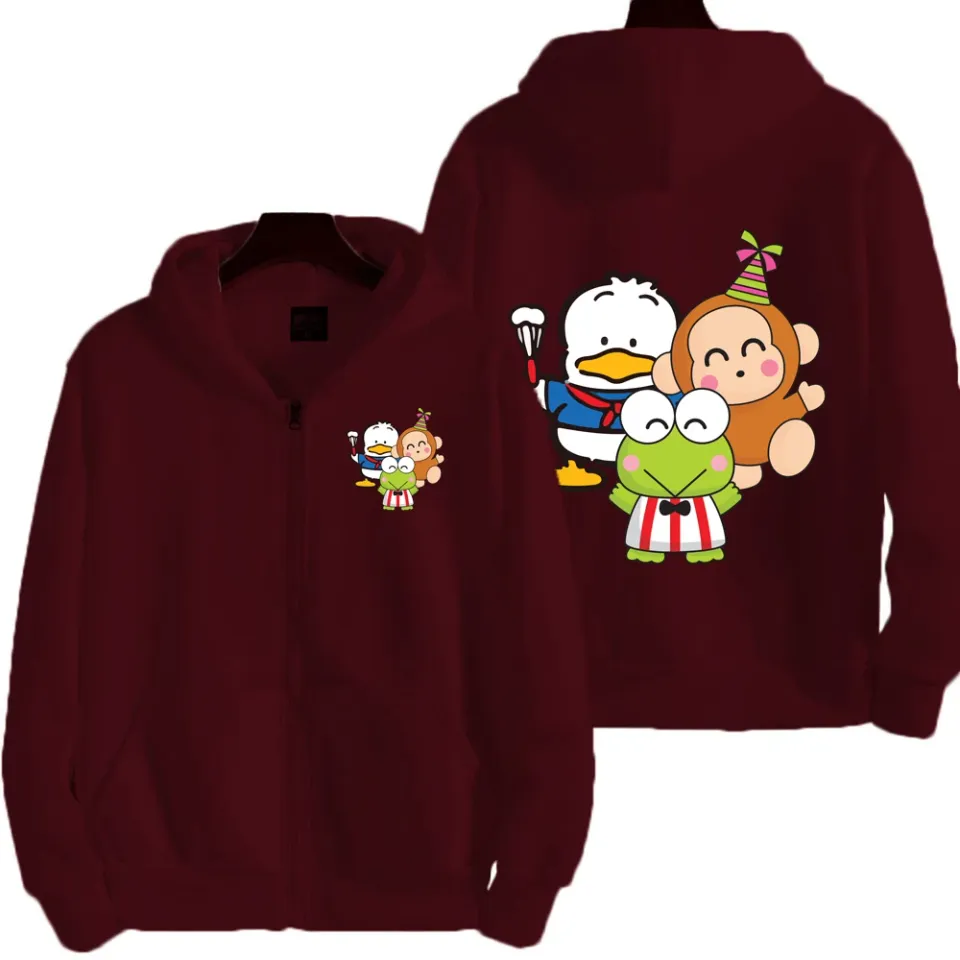 Keroppi Pochacco Men Zip Up Hoodie