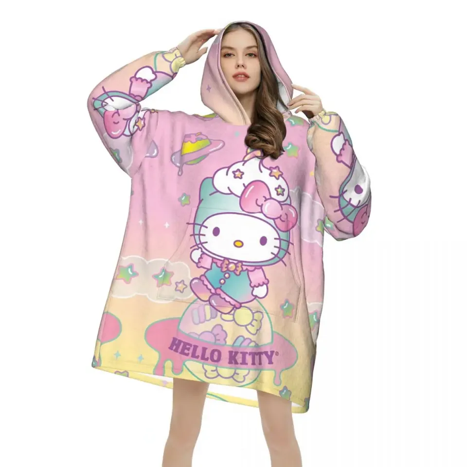 Hello Kitty Cartoon Blanket Hoodie