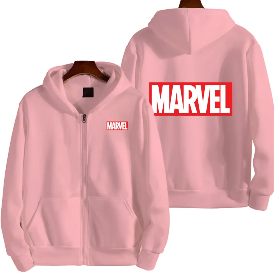 Marvel Logo Spring and Autumn New Men's Zipper Hoodie
