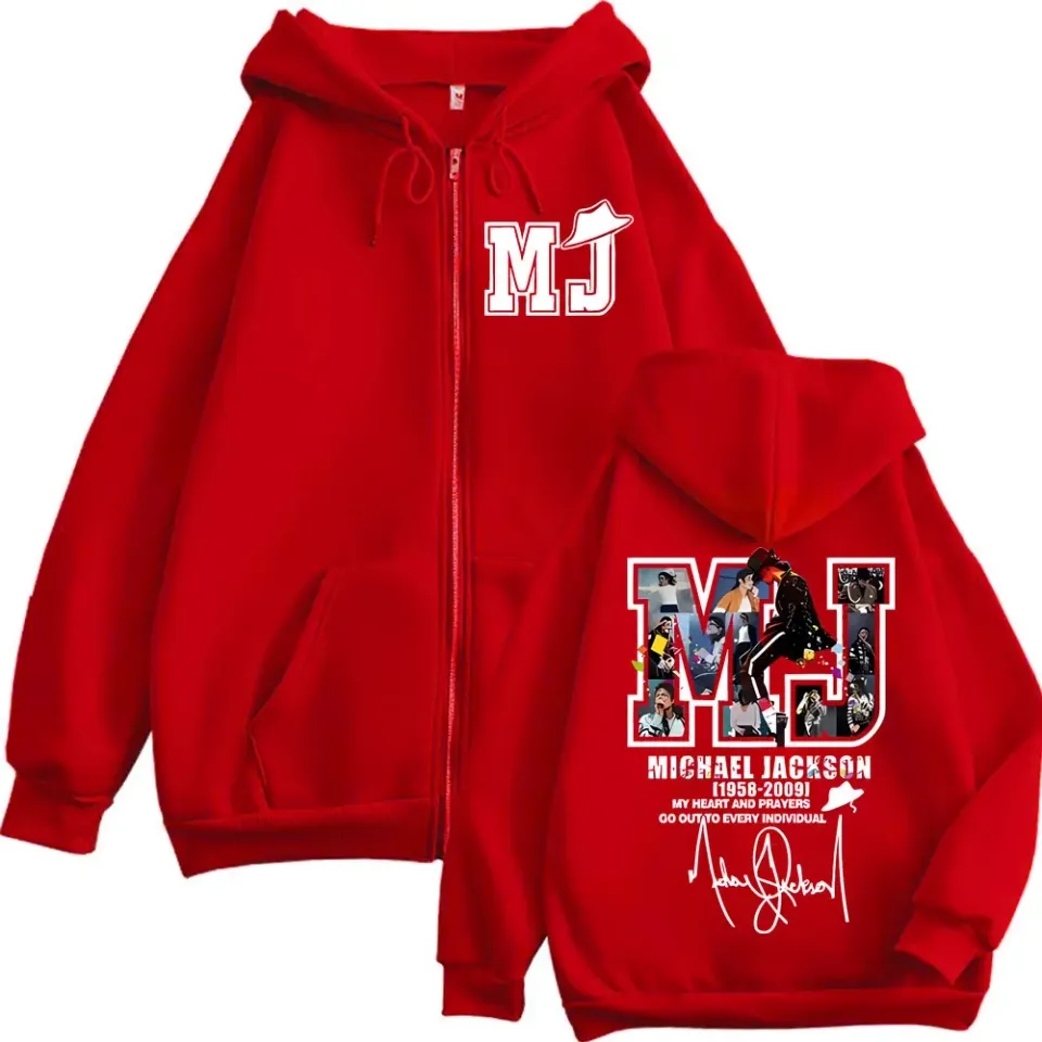 Limited Michael Jackson Merch Zipper Hoodies Punk Rock Hip Hop Zip Up Hooded Sweatshirt Men Women Fashion Casual Loose Pullovers