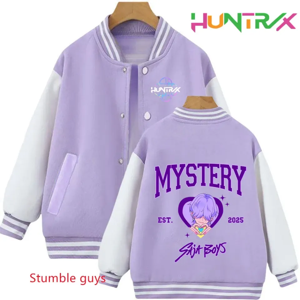Anime Autumn Winter Kids Kpop Demon Hunters Cartoon Baseball Uniform Jacket Coat Sweatshirts Boys Girls Clothes