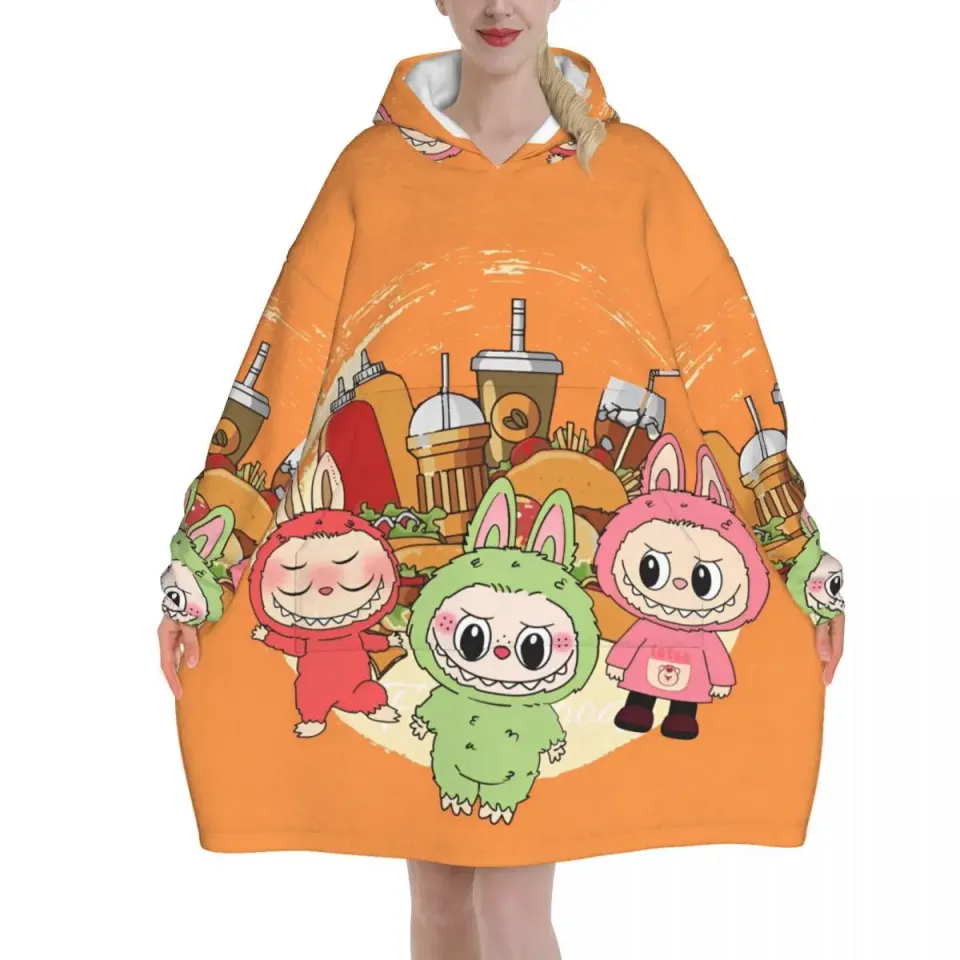 Oversized Labubu Blanket Hoodie