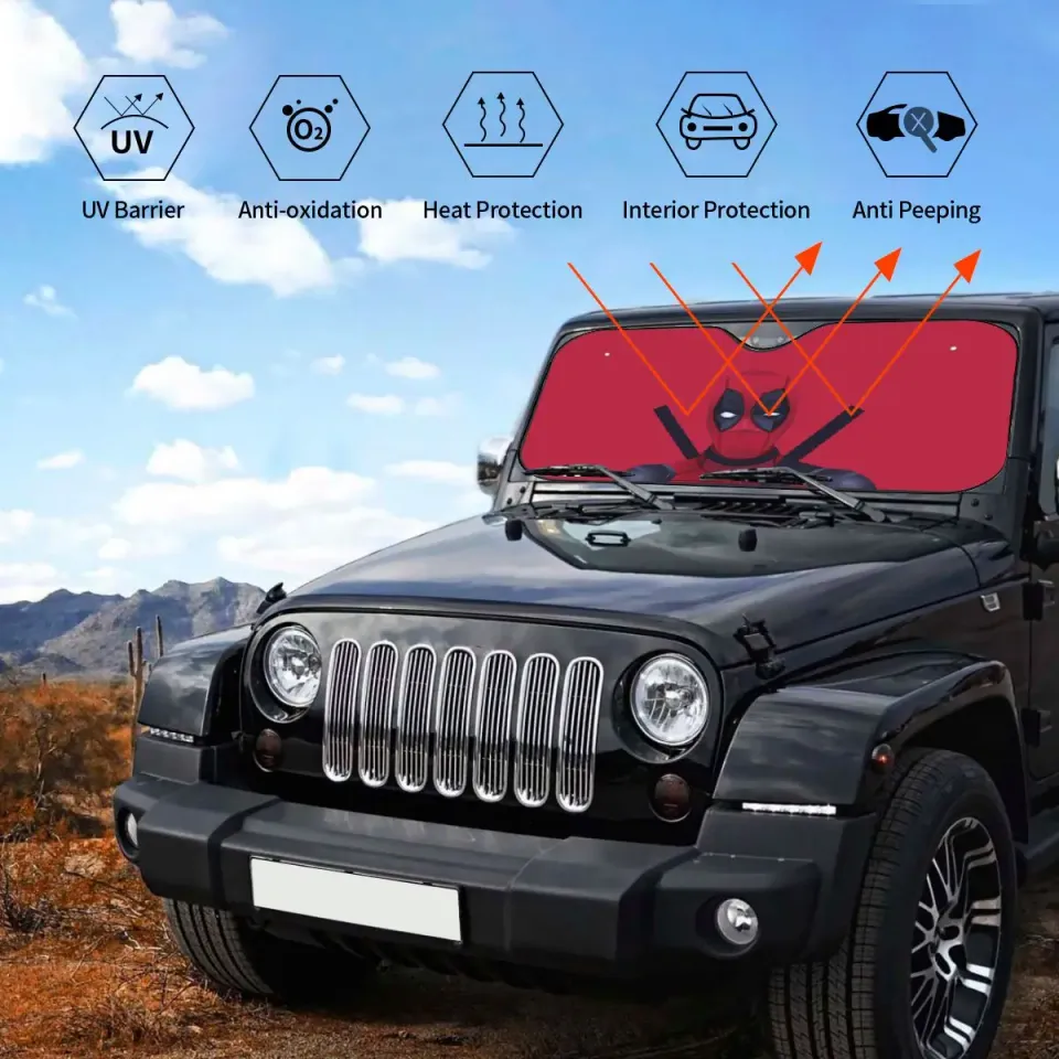 Deadpool Comic Cartoon Car Sunshade