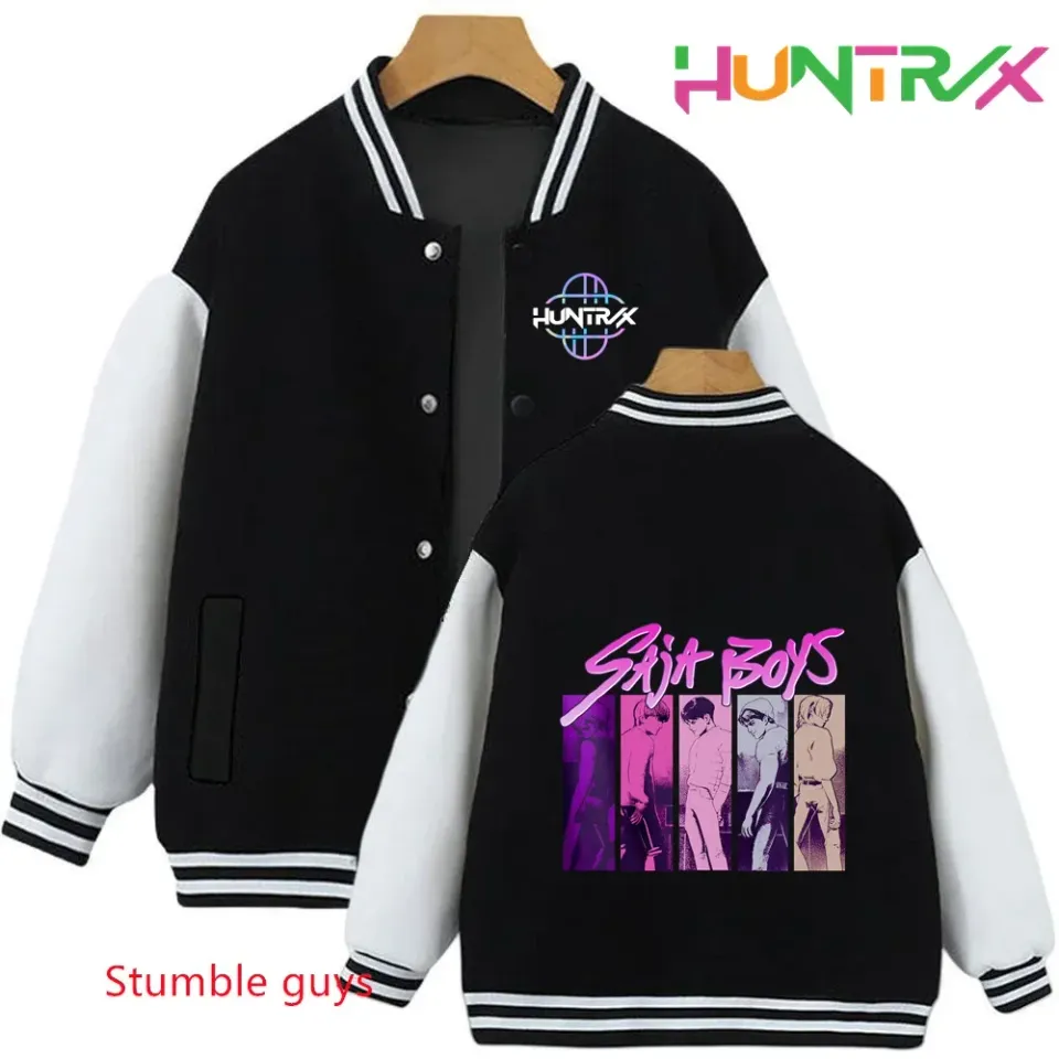 Anime Autumn Winter Kids Kpop Demon Hunters Cartoon Baseball Uniform Jacket Coat Sweatshirts Boys Girls Clothes