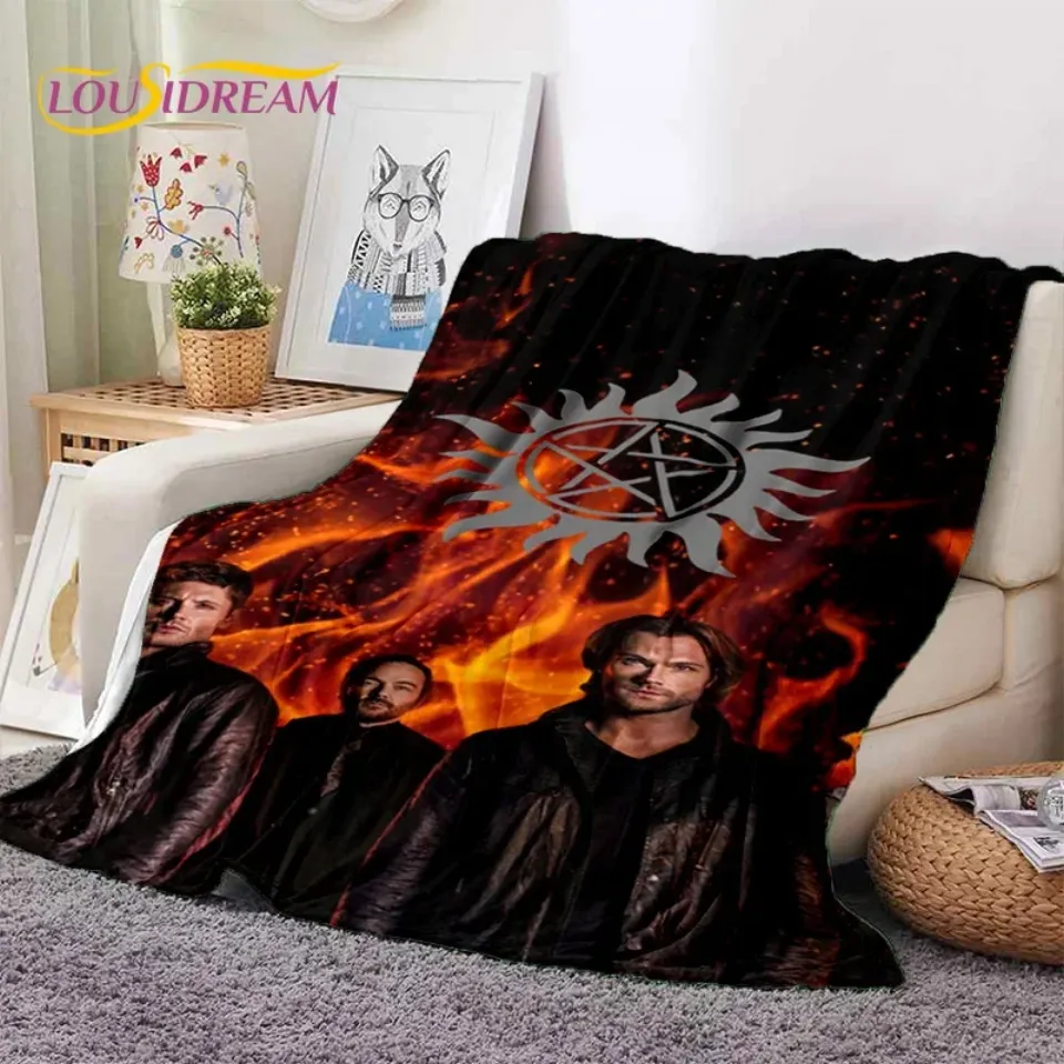 SPN Latest Supernatural Dean Sam Soft Flannel Blankets,Throw Blanket Comfortable Blanket for Picnic Beds Sofa Home Bedroom Gift