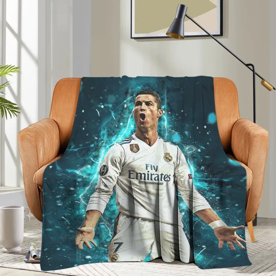 Custom Blanket Sofa Ronaldo CR7 Bed Camping Nap Fluffy Soft Blankets for Winter Warm King Size Microfiber Bedding