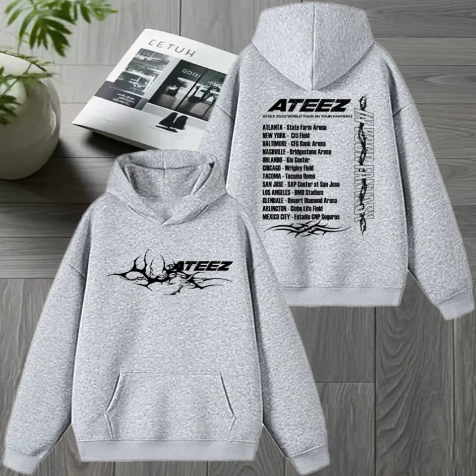 Korea Ateez Tour 2026 Double Sided printed Hoodie