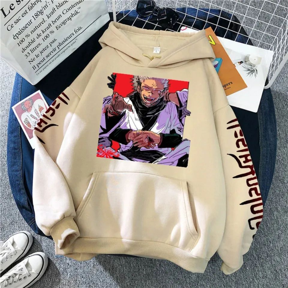 Anime Jujutsu Satoru Choso Yuji Itadori Manga Hoodies Sweatshirts Women Harajuku Cartoon Clothing Winter Warm Hoodies