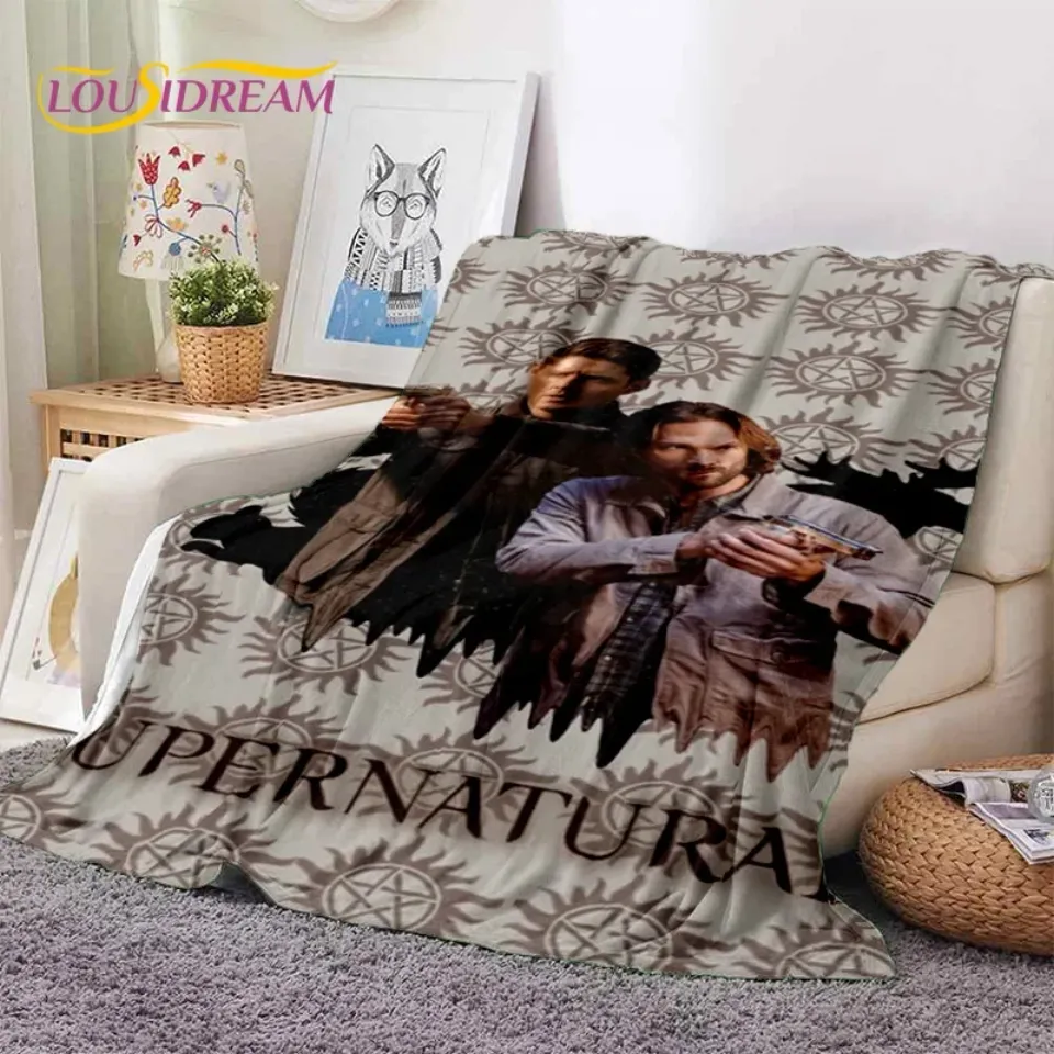 SPN Latest Supernatural Dean Sam Soft Flannel Blankets,Throw Blanket Comfortable Blanket for Picnic Beds Sofa Home Bedroom Gift