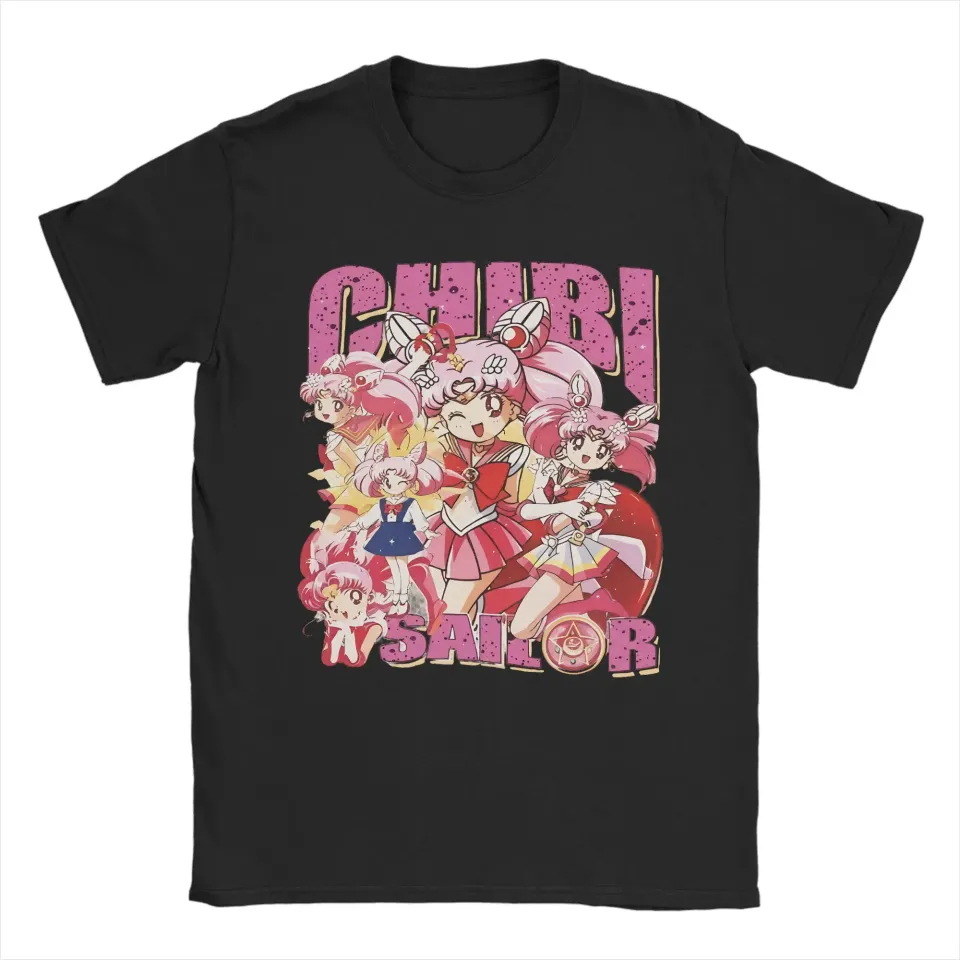 Sailors Moons Chibiusa Cartoon T Shirts Men Cotton Funny T-Shirt Crew Neck Tees Short Sleeve Tops Gift Idea