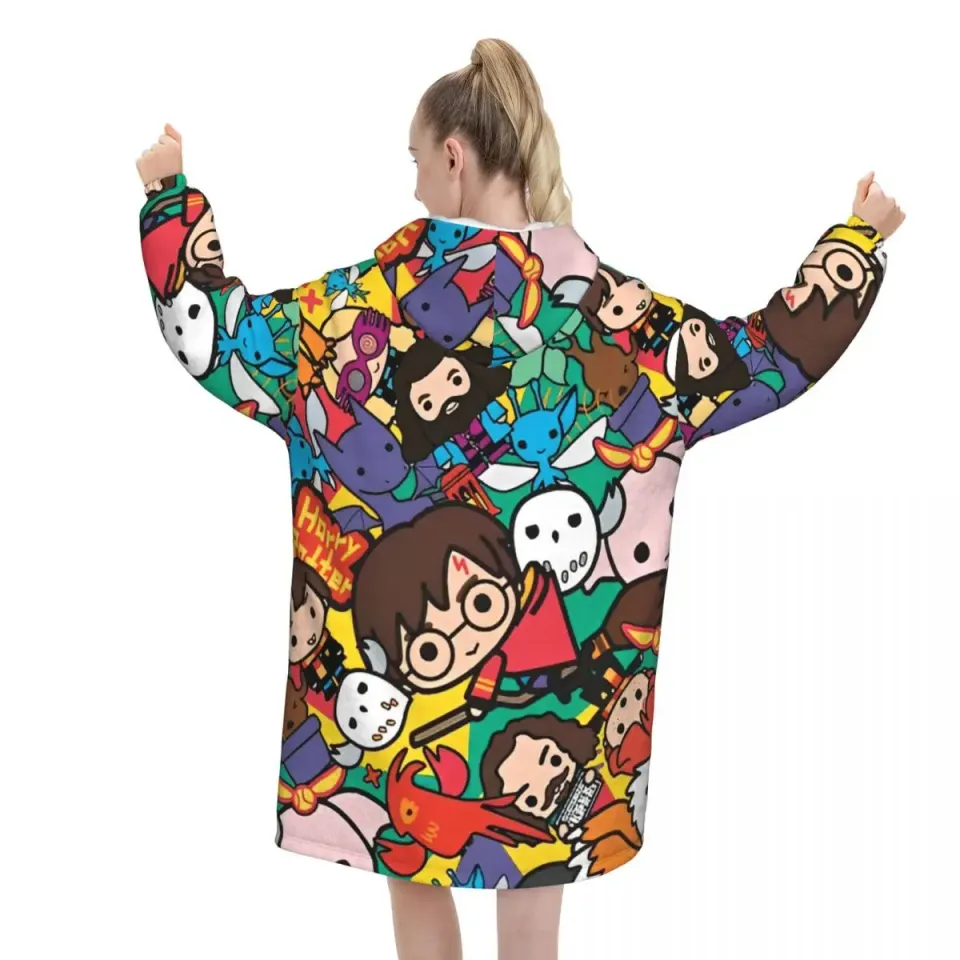 Oversized Harry Potter Magic School Wearable Blanket Winter Hoodie