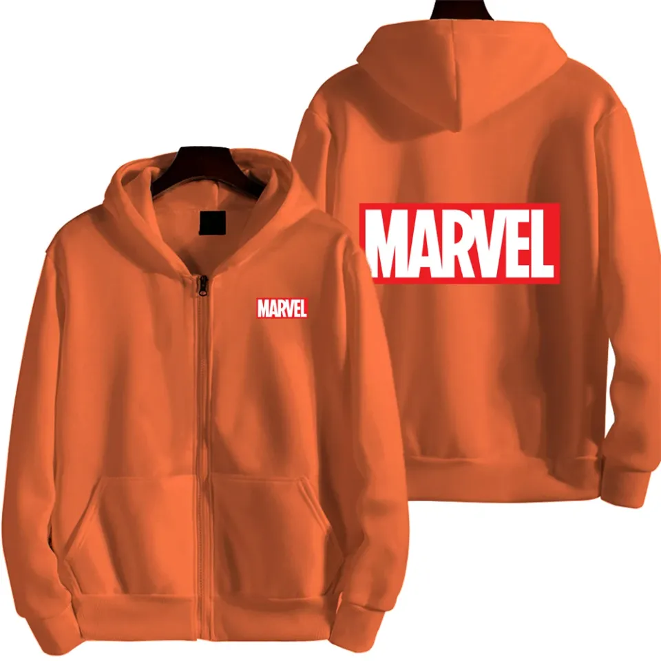 Marvel Logo Spring and Autumn New Men's Zipper Hoodie