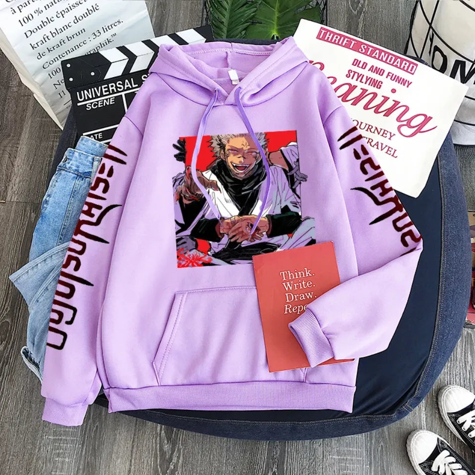 Anime Jujutsu Satoru Choso Yuji Itadori Manga Hoodies Sweatshirts Women Harajuku Cartoon Clothing Winter Warm Hoodies