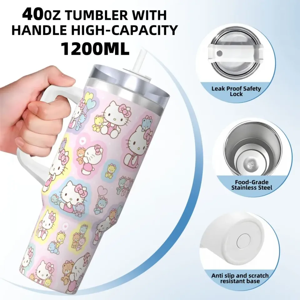 Hello Kitty Cat  Tumblers 40 oz With Handle | Christmas Gift