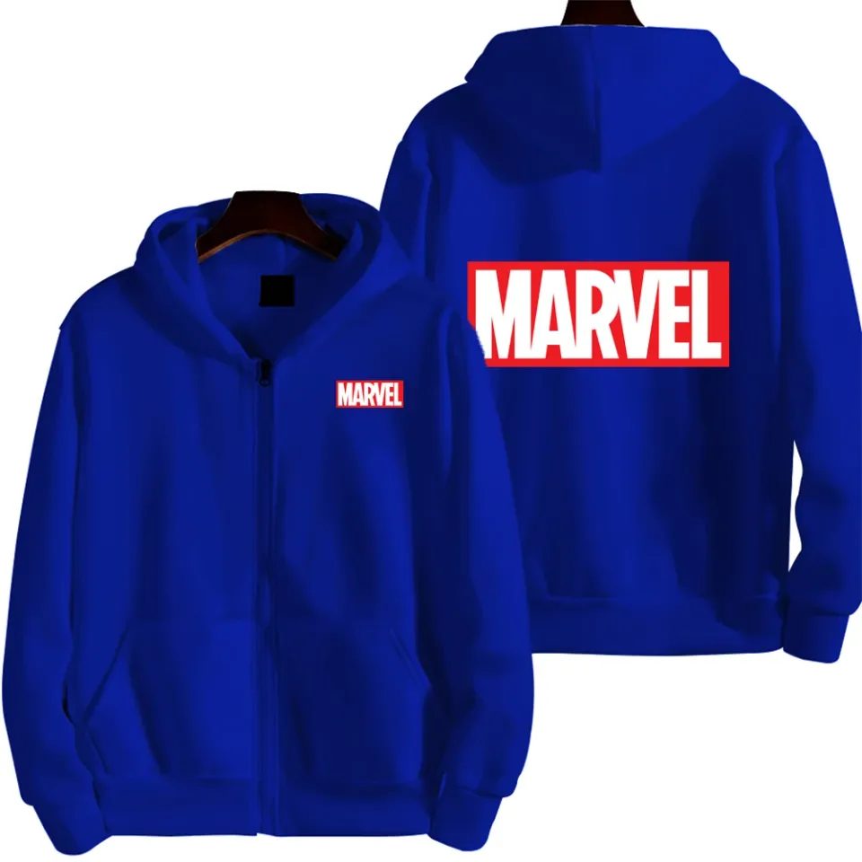 Marvel Logo Spring and Autumn New Men's Zipper Hoodie