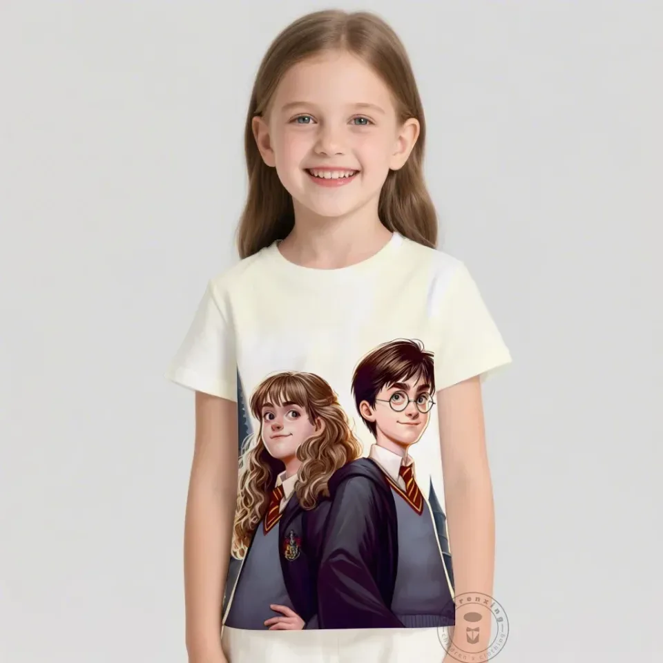 T Shirts Anime Harry Potter 3D Print Kids T Shirt Fashion Casual Cartoon Round Neck T-shirt Boy Girl Children Clothing Tees Tops