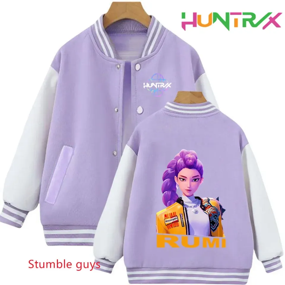 Anime Autumn Winter Kids Kpop Demon Hunters Cartoon Baseball Uniform Jacket Coat Sweatshirts Boys Girls Clothes
